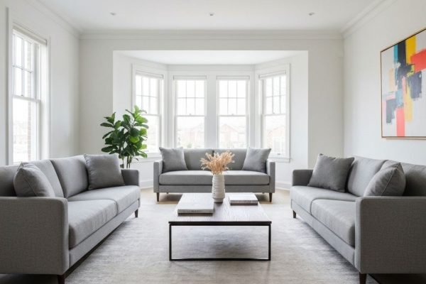 home staging living room modern staged property